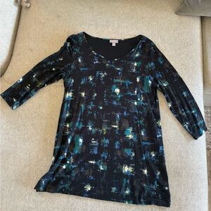 JJill Women’s S Black and Blue Long Sleeve Top